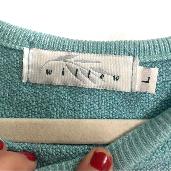 Willow Light Blue Cotton blend Cardigan Sz L - Picture 2 of 5